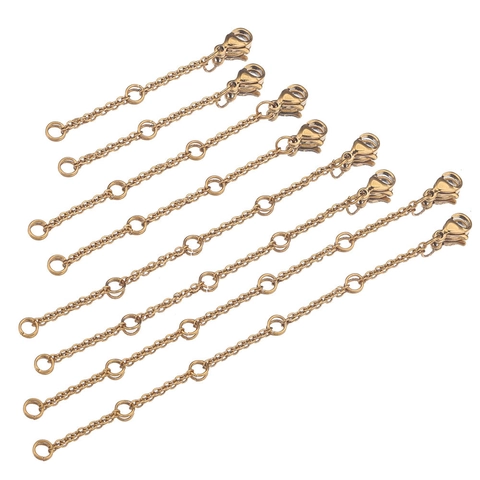 Stainless Steel Extension Chain With Lobster Clasp DIY Jewelry Making Findings Adjustable Tail Chain Necklace Bracelet Connector