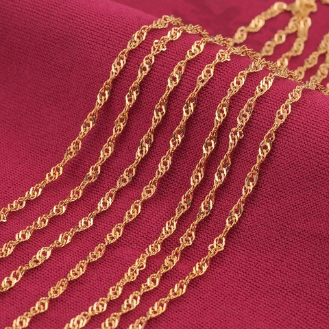 Stainless Steel Water Wave Chain For DIY Jewelry Making Twisted Singapore Chain Necklace Bracelet Anklet Making Accessory Gold Silver
