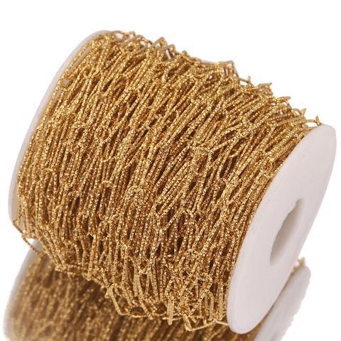 Catena a Maglie Ovali Lunghe in Acciaio Inossidabile per Creazione Gioielli Fai da te Collana Bracciale Forniture Artigianali Oro Argento