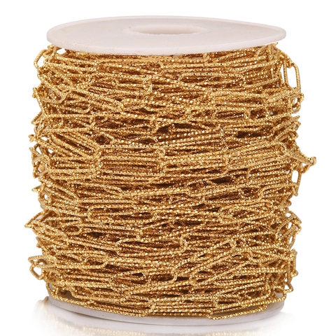 Catena a Maglie Ovali Lunghe in Acciaio Inossidabile per Creazione Gioielli Fai da te Collana Bracciale Forniture Artigianali Oro Argento