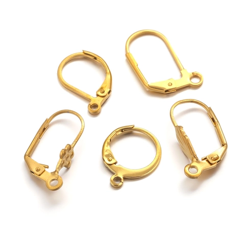 Crochets de Boucles d'Oreilles Dormeuses en Acier Inoxydable Pour la Fabrication de Bijoux DIY Or Argent Composants
