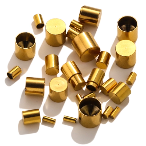 Minimalist Stainless Steel Crimp Ends Gold Silver Plated Cord Caps Connectors For DIY Necklace Bracelet Jewelry Making Accessories