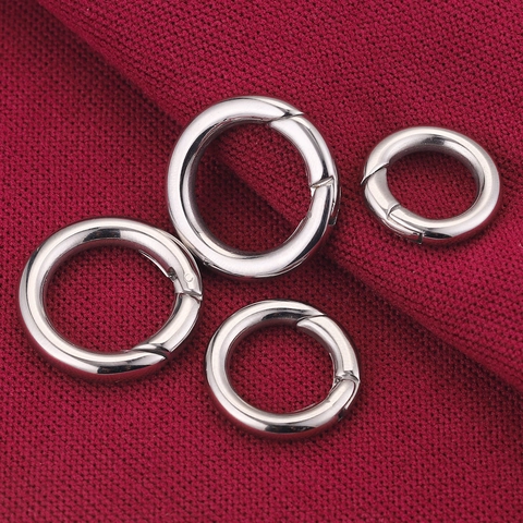 Polished Stainless Steel Round Spring Ring Lobster Clasp Carabiner Hook Connector For DIY Necklace Bracelet Jewelry Making Findings