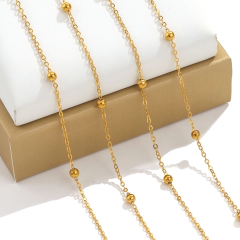 Stainless Steel Satellite Beaded Chain Bulk DIY Jewelry Making Supplies For Necklace Bracelet Making Handmade Components