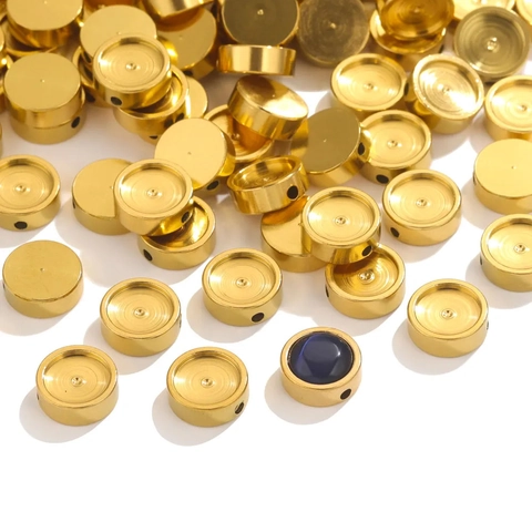 Stainless Steel Round Disc Beads DIY Jewelry Findings Beaded Spacer For Bracelet Necklace Making Handmade Accessories