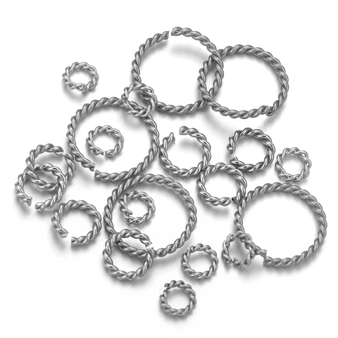 Stainless Steel Twisted Open Jump Rings Spiral Metal Connectors For DIY Jewelry Making Findings Handmade Craft Supplies
