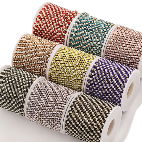 Edelstahl Strass Künstliche Perle Krallenkette Für DIY Schmuckherstellung Hochzeitskleid Bekleidung Zubehör Besatz