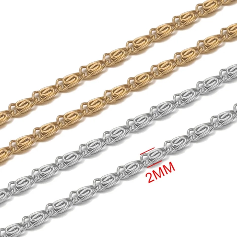 Stainless Steel Interlocking Links Chain For Jewelry Making DIY Necklace Bracelet Craft Supplies Accessories Gold Steel Color