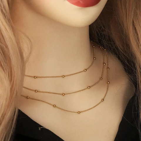 Stainless Steel Bead Chain For DIY Necklace Bracelet Making Metal Satellite Chain Jewelry Accessories Components Sold By Length