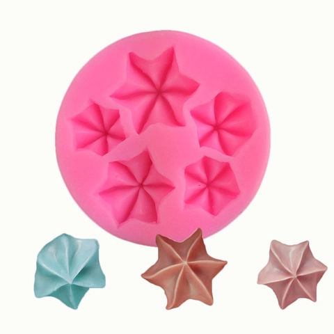 Silikon Fondantform Sahneform Tortendekoration Werkzeug Fünf Kavitäten Schokolade Harz DIY Backform Rosa Flexible Backform Werkzeug