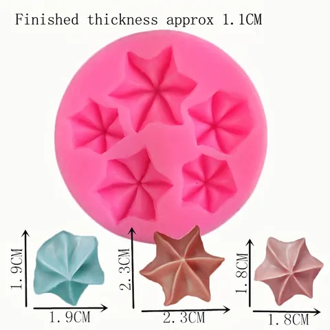 Silikon Fondantform Sahneform Tortendekoration Werkzeug Fünf Kavitäten Schokolade Harz DIY Backform Rosa Flexible Backform Werkzeug