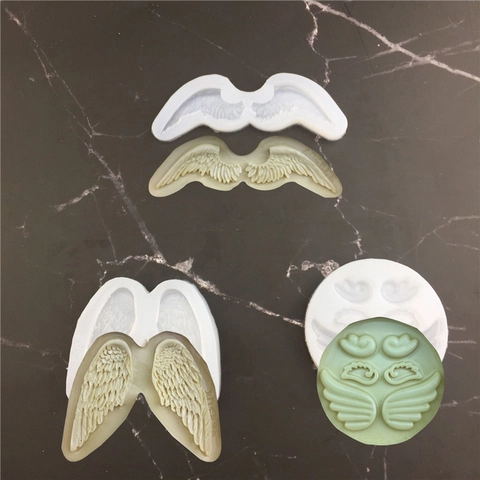 Stampo in Silicone per Fondente 3D Ali d'Angelo Ali di Piuma Fai da Te Strumento per Decorare Torte Cioccolato Sapone Gesso