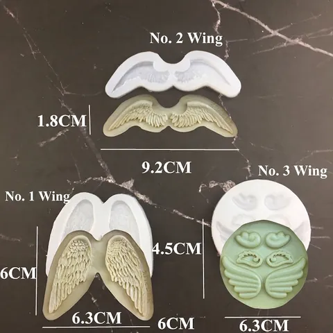 Stampo in Silicone per Fondente 3D Ali d'Angelo Ali di Piuma Fai da Te Strumento per Decorare Torte Cioccolato Sapone Gesso