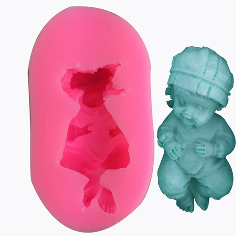 Baby Form Silikonform 3D Schlafendes Kleinkind Fondant Kuchen Dekorationswerkzeug Für DIY Schokolade Seife Kerze Handarbeit Rosa