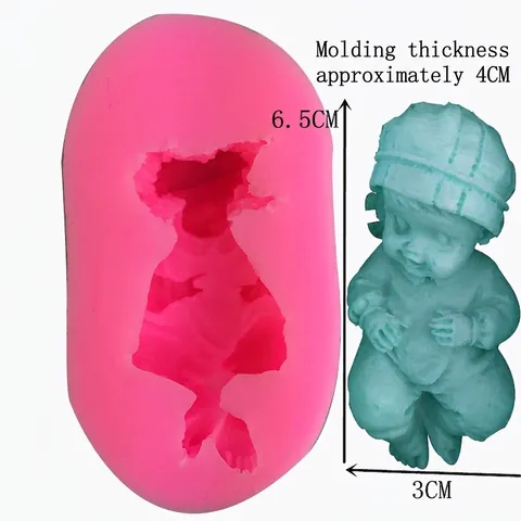 Baby Form Silikonform 3D Schlafendes Kleinkind Fondant Kuchen Dekorationswerkzeug Für DIY Schokolade Seife Kerze Handarbeit Rosa