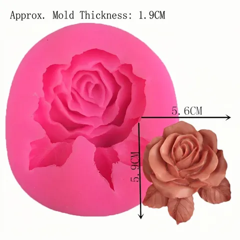 Rosenblüte Silikonform 3D Realistische Blumen Kuchen Dekorationswerkzeug Für Handgefertigte Seife Kerze Fondantform Rosa