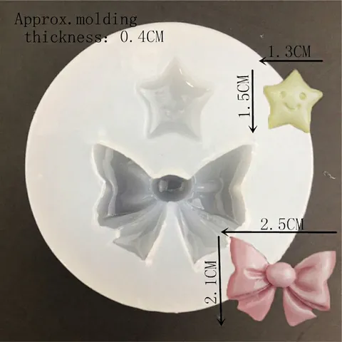 Stern Smiley Und Schleife Silikonform Für DIY Fondant Kuchen Dekoration Backwerkzeug Zucker Handwerk Schokolade Harz Form