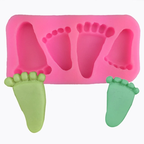 Silikon Fußabdruck Kuchenform Fondant Werkzeuge DIY Baby Füße Form Für Schokolade Sugarcraft Backen Dekoration Zubehör