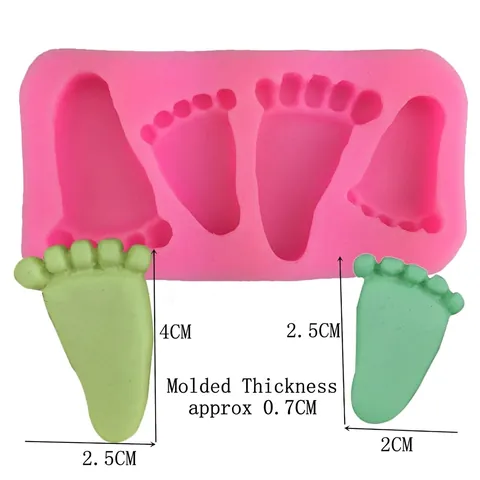 Silikon Fußabdruck Kuchenform Fondant Werkzeuge DIY Baby Füße Form Für Schokolade Sugarcraft Backen Dekoration Zubehör