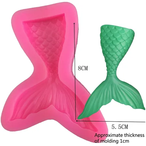 Meerjungfrauenschwanz Silikon Kuchenform Fondant Schokolade Ton Dekorationswerkzeug Handgefertigte Backform Für DIY Tortenaufsatz Rosa