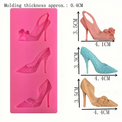 Stampo in Silicone a Forma di Scarpe con Tacco Alto per Decorazione Torte Fondente Cioccolato Caramelle Argilla Fai da Te Rosa