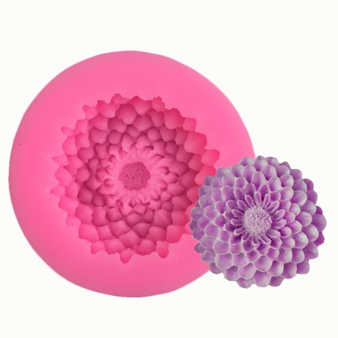 Molde de Silicona con Forma de Flor para Decoración de Pasteles de Fondant DIY Herramientas de Horneado Chocolate Caramelo Jabón