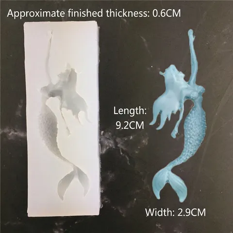 Mermaid Shape Silicone Mold For Fondant Cake Decoration DIY Handmade Baking Tool With Exquisite Fish Scale Texture Design