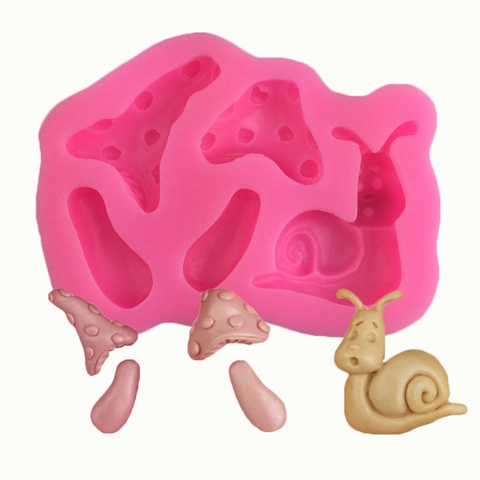 Slak Paddenstoel Vorm Siliconen Mal Voor DIY Fondant Taart Decoreren Gereedschap Snoep Chocolade Bakvormen Handgemaakte Ambacht