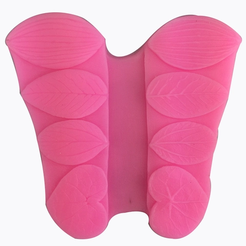 Bladvorm Siliconen Fondant Vorm DIY Bakken Taart Decoreren Gereedschap Chocolade Suiker Ambachtelijke Klei Vorm Roze Keukenaccessoire