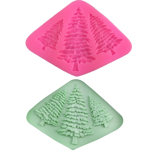 Mini Kiefer Silikonform Für DIY Schokolade Fondant Tortendeko Weihnachten Wald Themen Backwerkzeug Harz Gips Ton Handwerk