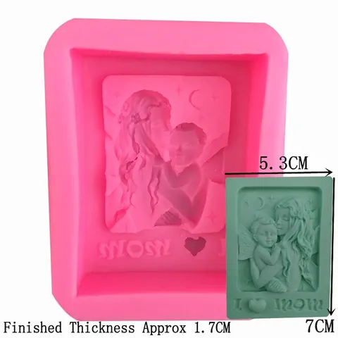Molde de Silicona con Tema Amor Materno para Pastel Fondant Chocolate Jabón Hecho a Mano DIY Repostería Rosa