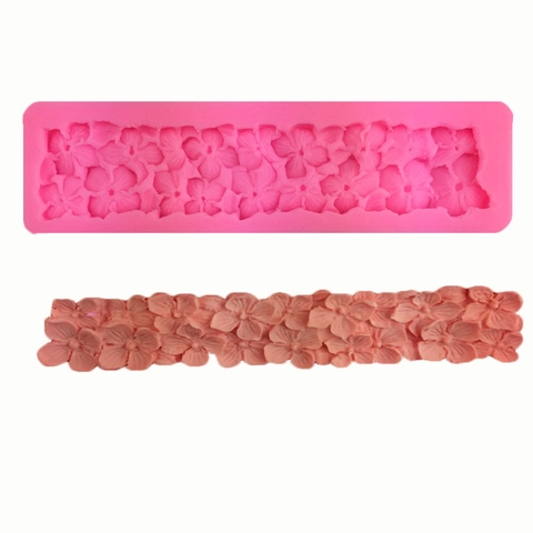 Bloemen Kantrand Siliconen Vorm Voor Fondant Taart Decoratie Chocolade Sugar Craft DIY Bakgereedschap Roze Kleivorm