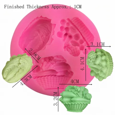 Groentemand Siliconen Fondant Vorm DIY Bakgereedschap Voor Taart Decoratie Roze Chocolade Klei Vorm Keukengerei