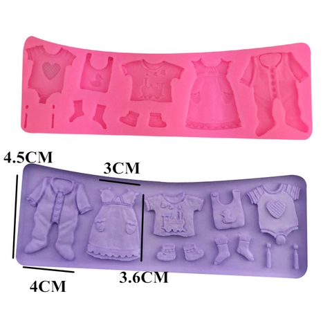 Babykleidung Silikonform Für Kuchendekoration Fondant Schokolade DIY Handgemachte Seife Backwerkzeuge Rosa Lila