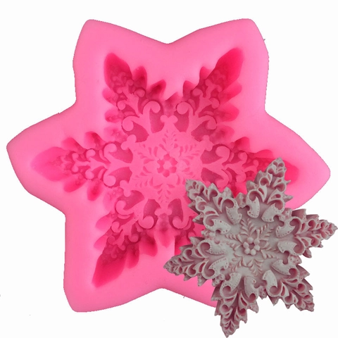 Schneeflocke Stern Form Silikonform Für Fondant Kuchen Dekorieren DIY Backwerkzeug Stern Blume Zucker Handwerk Seifenform