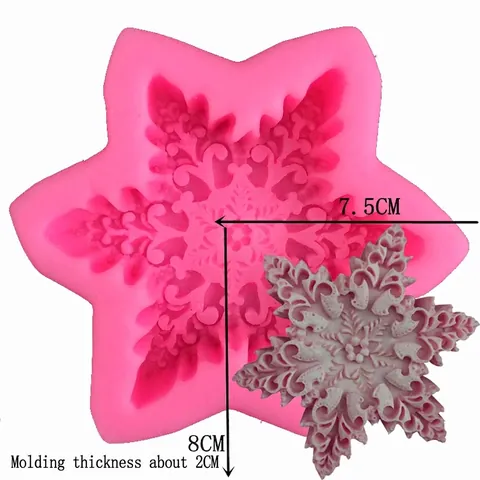 Schneeflocke Stern Form Silikonform Für Fondant Kuchen Dekorieren DIY Backwerkzeug Stern Blume Zucker Handwerk Seifenform