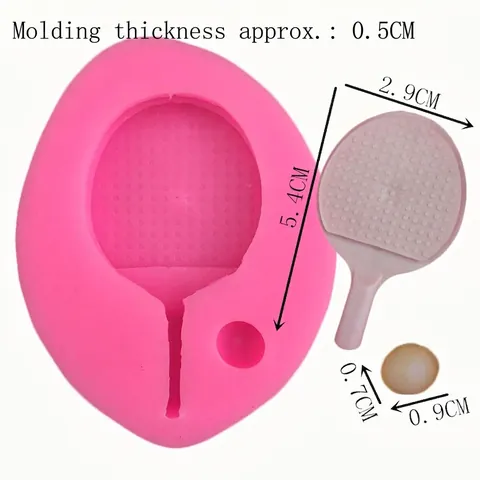 Moule en Silicone Rose Raquette de Ping-Pong et Balle pour Décoration de Gâteaux Fondant Outils de Pâtisserie DIY