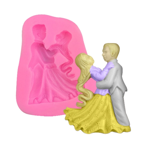 Moule en Silicone Couple Dansant Romantique pour Décoration Gâteaux Fondant Chocolat Artisanal DIY Mariage Fête Outil