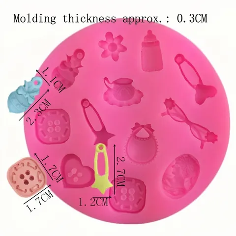Siliconen Taartvorm Multi-Patroon Babyfles Knop Bloem Hart Portret Vorm DIY Fondant Chocolade Bakken Decoratie Gereedschap