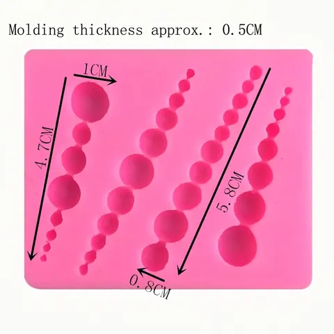 Bubble Artificial Pearl Bead Chain Silicone Mold For Fondant Cake Decoration Sugarcraft Baking Tool DIY Chocolate Resin Craft Mold