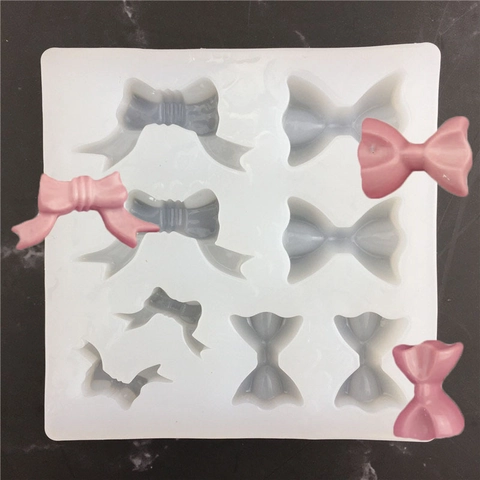 Stampo in Silicone a Fiocco per Fondente Fai-da-Te Sapone Resina Strumento Decorazione Torte Bianco Forniture per Cucina