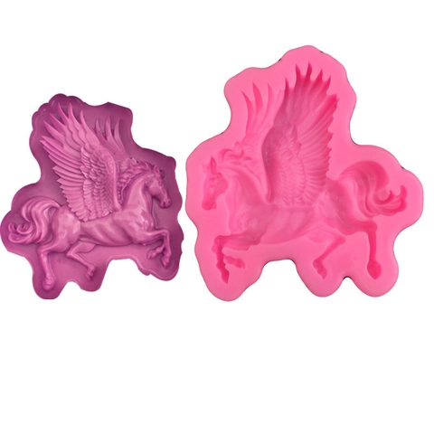 Pegasus Vorm Vliegend Paard Siliconen Vorm Voor Fondant Taart Decoratie Handgemaakte Zeep DIY Ambacht Bakkerij Chocoladevorm