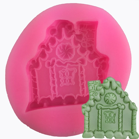 Märchenhaus Form Silikonform Handgefertigte Fondant Kuchen Dekoration Werkzeug Lebkuchenhaus DIY Schokolade Backform