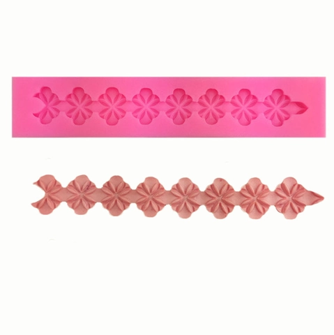 Kleeblatt Blumenmuster Streifen Silikon Kuchenform Geprägte Fondant Spitze Rand Backwerkzeug DIY Küche Gebäck Dekoration Zubehör
