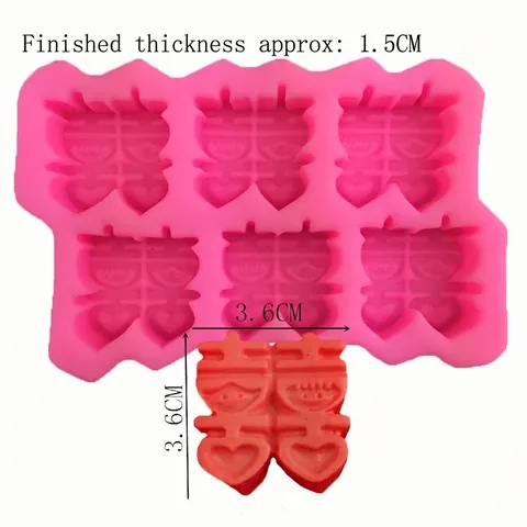 Double Happiness Silicone Mold For Wedding Baking Fondant Cake Soap Chocolate Candy Making Traditional Chinese Wedding Decor