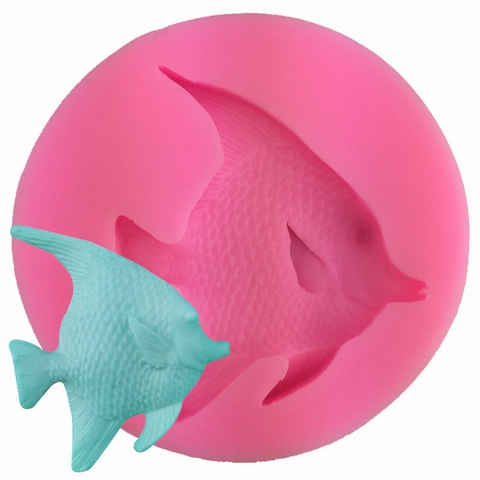 Tropical Fish Silicone Cake Mold For Fondant Chocolate DIY Baking Sugarcraft Decorating Tool Pink Angelfish Shape Kitchenware