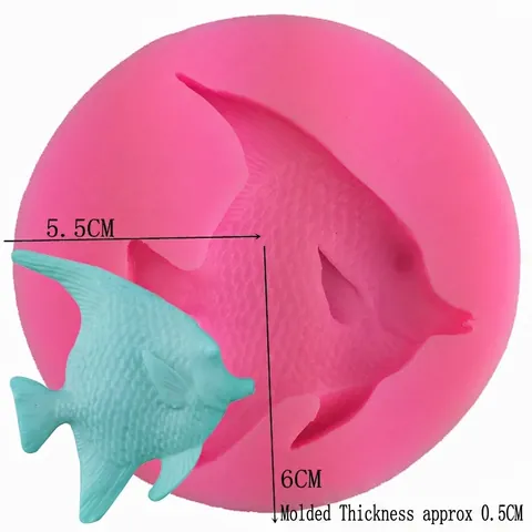 Tropical Fish Silicone Cake Mold For Fondant Chocolate DIY Baking Sugarcraft Decorating Tool Pink Angelfish Shape Kitchenware