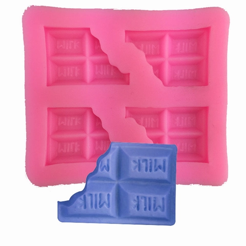 DIY Silicone Chocolate Bar Mold MILK Letter Relief Fondant Cake Mold For Candy Jelly Baking Tool Pink Chocolate Bar Mold