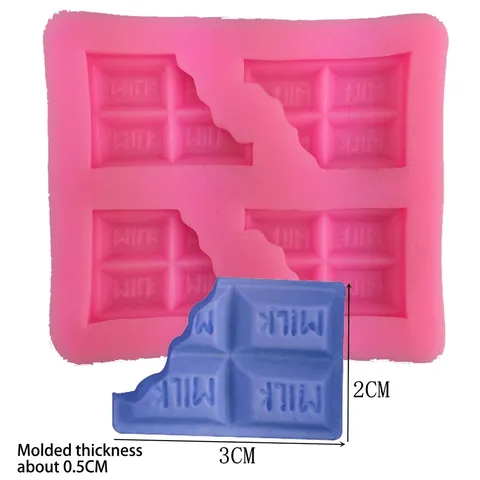 DIY Silicone Chocolate Bar Mold MILK Letter Relief Fondant Cake Mold For Candy Jelly Baking Tool Pink Chocolate Bar Mold