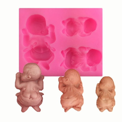 Stampo per Torta Fondente in Silicone a Forma di Bambino Per Strumenti di Decorazione Pasticceria Fai-da-te Rosa